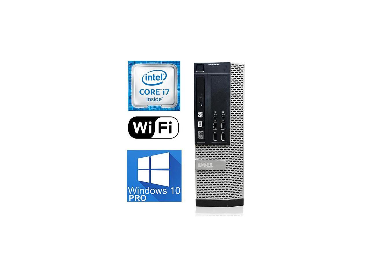 Dell Optiplex i7 9010 SFF Desktop, Intel Quad-Core upto 3.9GHz, 32GB DDR3, 1TB SSD, Intel HD Graphics 4K 3-Monitor Support(2x DP 1 x VGA) WIFI, BT 4.0, USB 3.0, DVD-RW, Windows 10 Pro